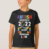Autisme Awareness 2022 Accept Understand Love T-shirt (Voorkant)