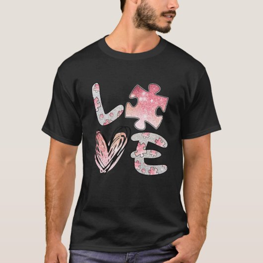 Autisme Awareness 2022 Valentijnsdag Cute Puzzle A T-shirt (Voorkant)