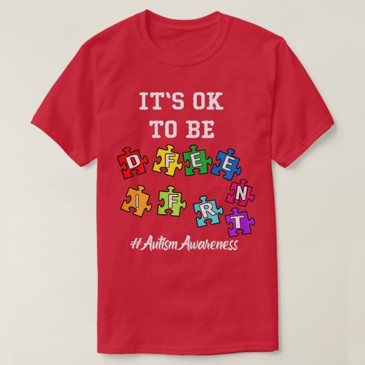 Autisme Awareness Acceptatie Mannen Kinder zijn ok T-shirt (Design voorkant)