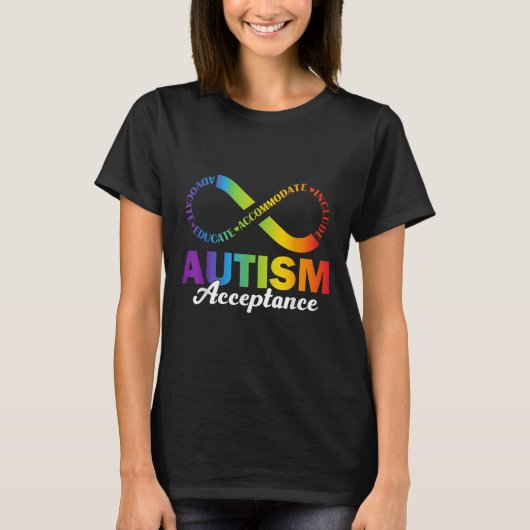 Autisme Awareness Acceptatie Shirt Infinity Symboo (Voorkant)