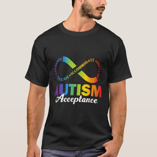Autisme Awareness Acceptatie Shirt Infinity Symboo (Voorkant)