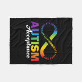 Autisme Awareness Acceptatie Shirt Infinity Symboo Fleece Deken (Voorkant (Horizontaal))