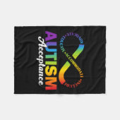 Autisme Awareness Acceptatie Shirt Infinity Symboo Fleece Deken (Voorkant (Horizontaal))