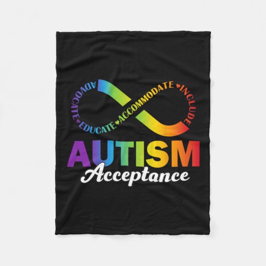 Autisme Awareness Acceptatie Shirt Infinity Symboo Fleece Deken (Voorkant)