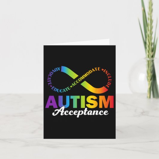 Autisme Awareness Acceptatie Shirt Infinity Symboo Kaart (Voorkant)