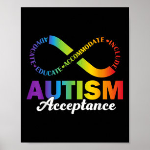 Autisme Awareness Acceptatie Shirt Infinity Symboo Poster