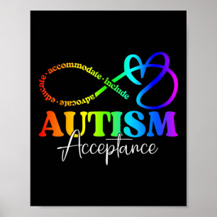 Autisme Awareness Acceptatie Shirt Infinity Symboo Poster