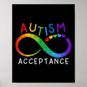 Autisme Awareness Acceptatie Shirt Infinity Symboo Poster