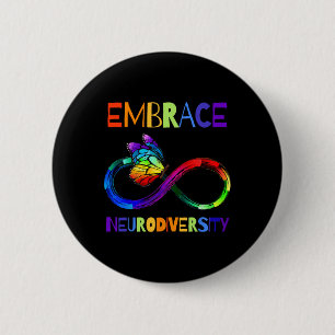 Autisme Awareness Acceptatie Shirt Infinity Symboo Ronde Button 5,7 Cm