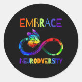 Autisme Awareness Acceptatie Shirt Infinity Symboo Ronde Sticker (Voorkant)