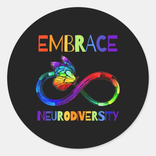 Autisme Awareness Acceptatie Shirt Infinity Symboo Ronde Sticker (Voorkant)