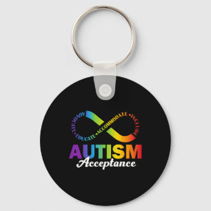 Autisme Awareness Acceptatie Shirt Infinity Symboo Sleutelhanger