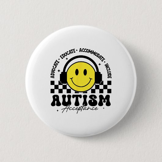 Autisme Awareness Acceptation Special Education Te Ronde Button 5,7 Cm (Voorkant)
