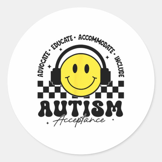 Autisme Awareness Acceptation Special Education Te Ronde Sticker (Voorkant)