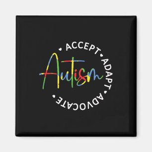 Autisme Awareness Accepteer Adapt Advocate lange m Magneet