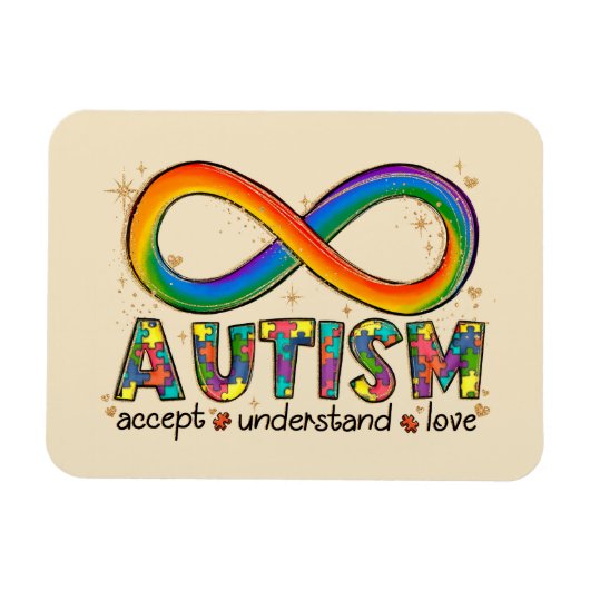 Autisme Awareness Accepteren, Love, Begrepen Magneet (Horizontaal)