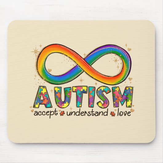 Autisme Awareness Accepteren, Love, Begrepen Muismat (Voorkant)