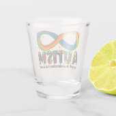 Autisme Awareness Accepteren, Love, Begrepen Shot Glas (Achterkant)