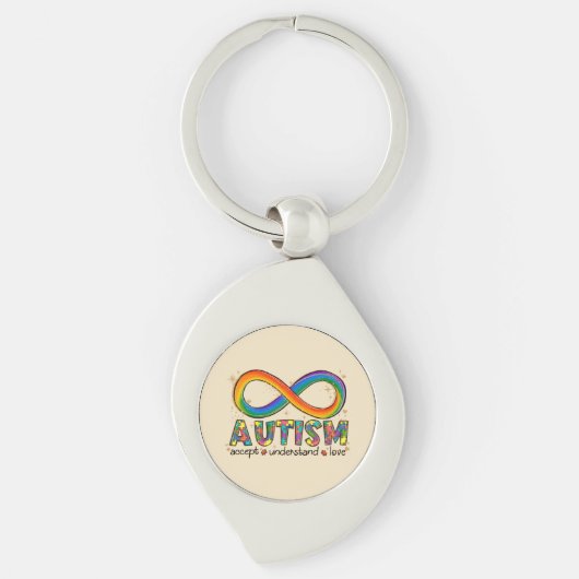 Autisme Awareness Accepteren, Love, Begrepen Sleutelhanger (Voorkant)