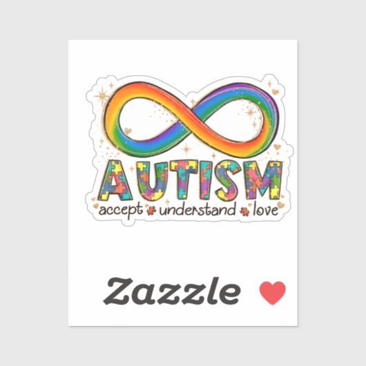 Autisme Awareness Accepteren, Love, Begrepen Sticker (Vel)