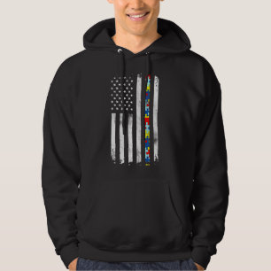 Autisme Awareness American Flag Active Hoodie