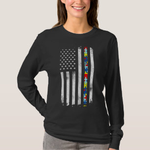 Autisme Awareness American Flag Active T-shirt