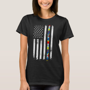 Autisme Awareness American Flag Active T-shirt