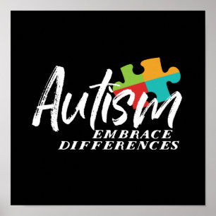 Autisme Awareness and Support Embrace Differences Poster