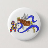 Autisme Awareness Angel Ronde Button 5,7 Cm (Voorkant)