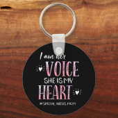 Autisme Awareness Apparel Ik ben zijn stem Hij is Sleutelhanger (Voorkant)