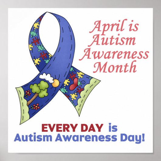 Autisme Awareness April en Elke Dag Poster (Voorkant)