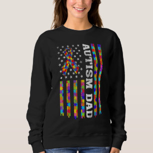 Autisme Awareness Autism Dad US Flag Mannen Trui