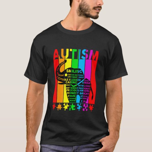 Autisme Awareness Autism Elephant Support Autism T-shirt (Voorkant)