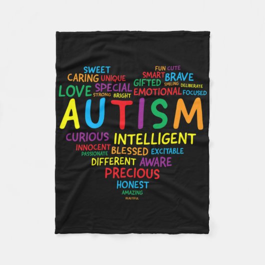 Autisme Awareness Autism Heart Autisme Fleece Deken (Voorkant)