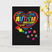 Autisme Awareness Autism Heart Typography Kaart (Gele Bloem)