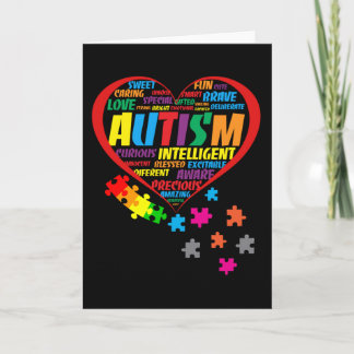 Autisme Awareness Autism Heart Typography Kaart