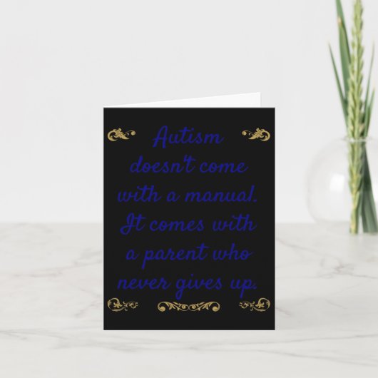 Autisme Awareness Autism heeft geen handleiding Kaart (Voorkant)
