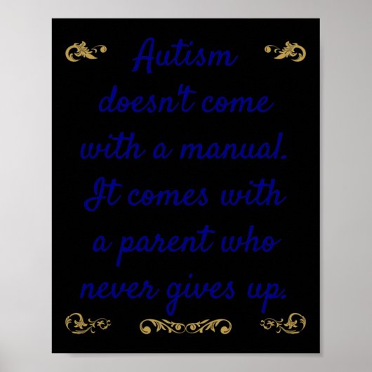Autisme Awareness Autism heeft geen handleiding Poster (Voorkant)