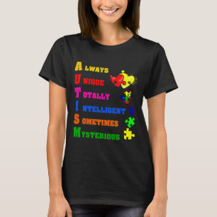 Autisme Awareness Autisme Acronym Puzzle Piece Sup T-shirt