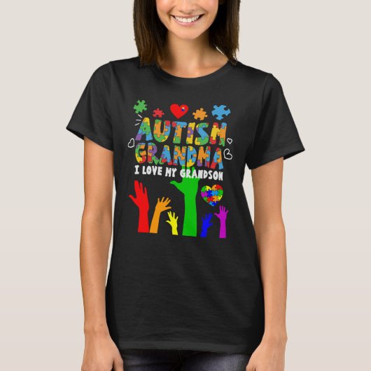Autisme Awareness Autisme Grandma I Love My Grands T-shirt (Voorkant)