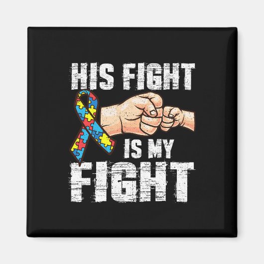 Autisme Awareness Autisme Mam Pap Zijn gevecht is  Magneet (Voorkant)