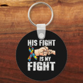 Autisme Awareness Autisme Mam Pap Zijn gevecht is  Sleutelhanger (Voorkant)