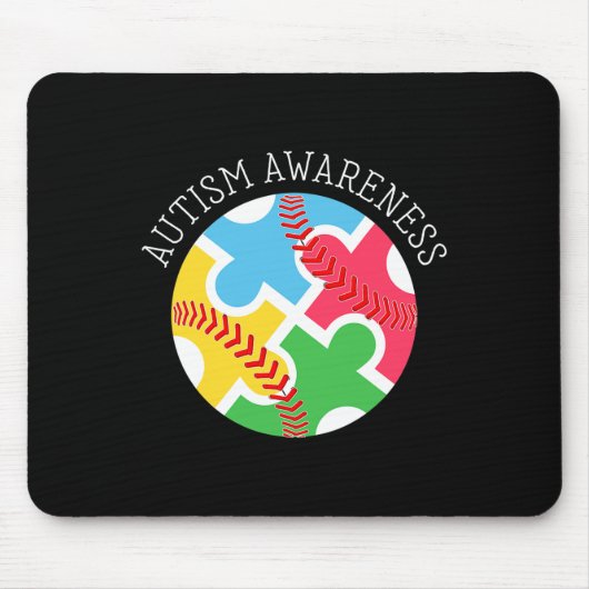 Autisme Awareness Autisme Support Baseball Muismat (Voorkant)
