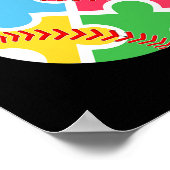 Autisme Awareness Autisme Support Baseball Poster (Hoek)