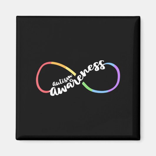 Autisme Awareness Autistic Acceptation Rainbow Inf Magneet (Voorkant)