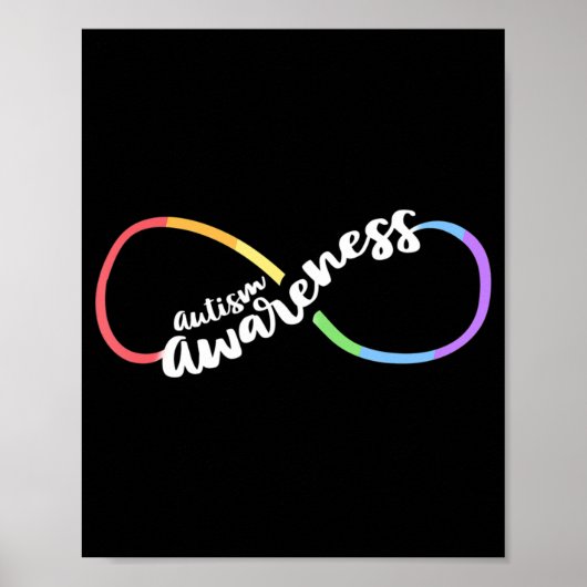 Autisme Awareness Autistic Acceptation Rainbow Inf Poster (Voorkant)