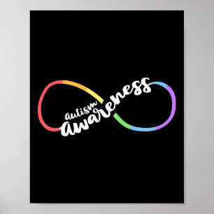 Autisme Awareness Autistic Acceptation Rainbow Inf Poster