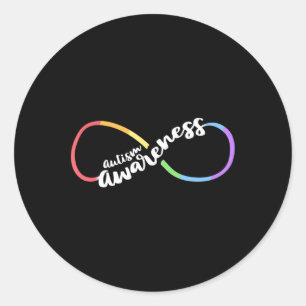 Autisme Awareness Autistic Acceptation Rainbow Inf Ronde Sticker