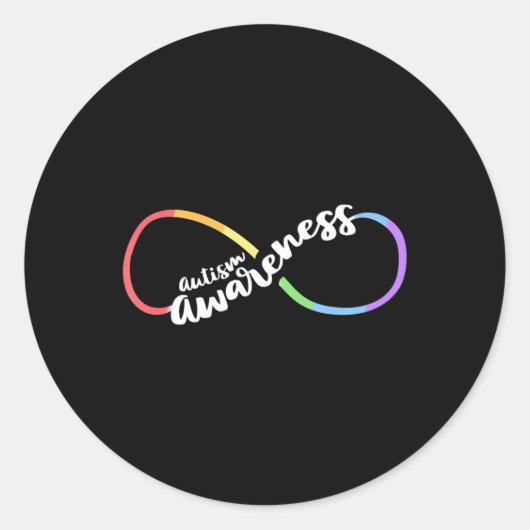 Autisme Awareness Autistic Acceptation Rainbow Inf Ronde Sticker (Voorkant)