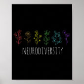 Autisme Awareness Autistic Pride Rainbow Neurodive Poster (Voorkant)